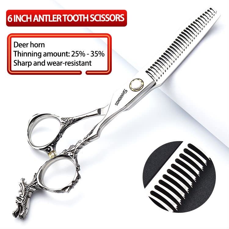 SHARONDS Silver 440c high hardness sharp professional hairdresser scissors 6 inch salon hairdresser special hairdresser scissors. - Image 4